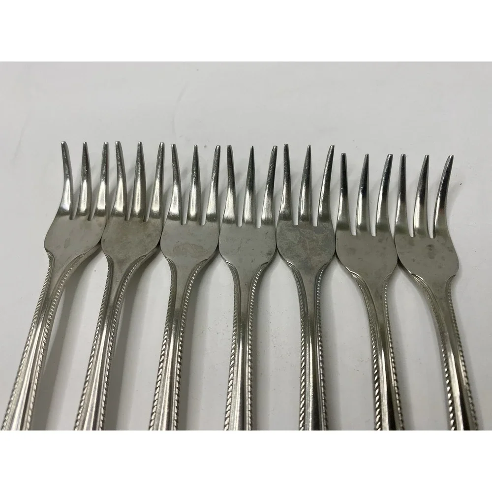 National Stainless NST88 Japan Cocktail Forks Stainless 7 Rope Edge Flatware